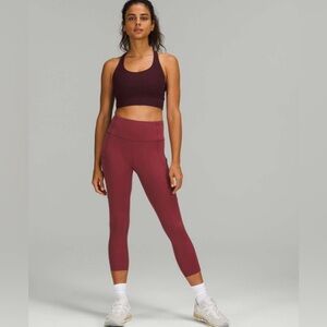 NWT - Lululemon Fast and Free High-Rise Crop 23" *Brushed Nulux
Mulled Wine